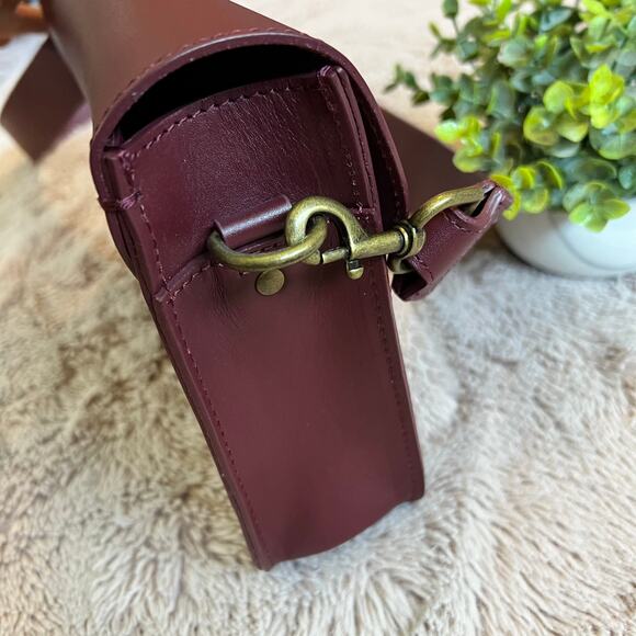 NWOT Lucky Brand Maya 100% Leather Ruby Wine Crossbody Purse - Picture 11 of 14